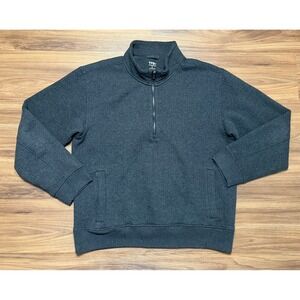 YPB Abercrombie Mens Gray Quarter Zip Ribbed Pullover Sweatshirt Size M